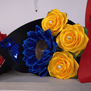 GIRASOL CON 3 ROSAS ETERNAS
